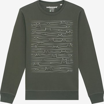 Watapparel Sweatshirt ' Doodle Cats ' in Groen: voorkant