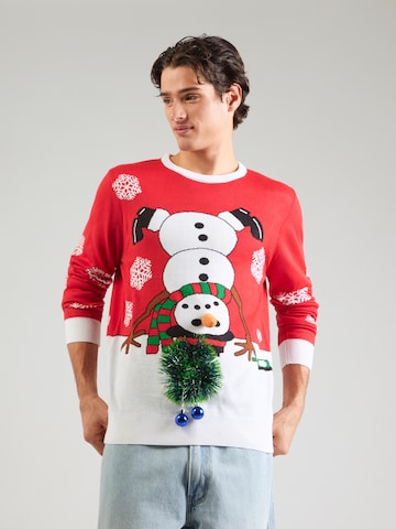 Lindbergh Sveter 'Xmas' - Červená: predná strana