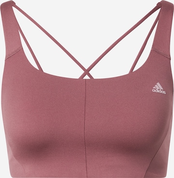 ADIDAS PERFORMANCE Sports Bra in Brown: front