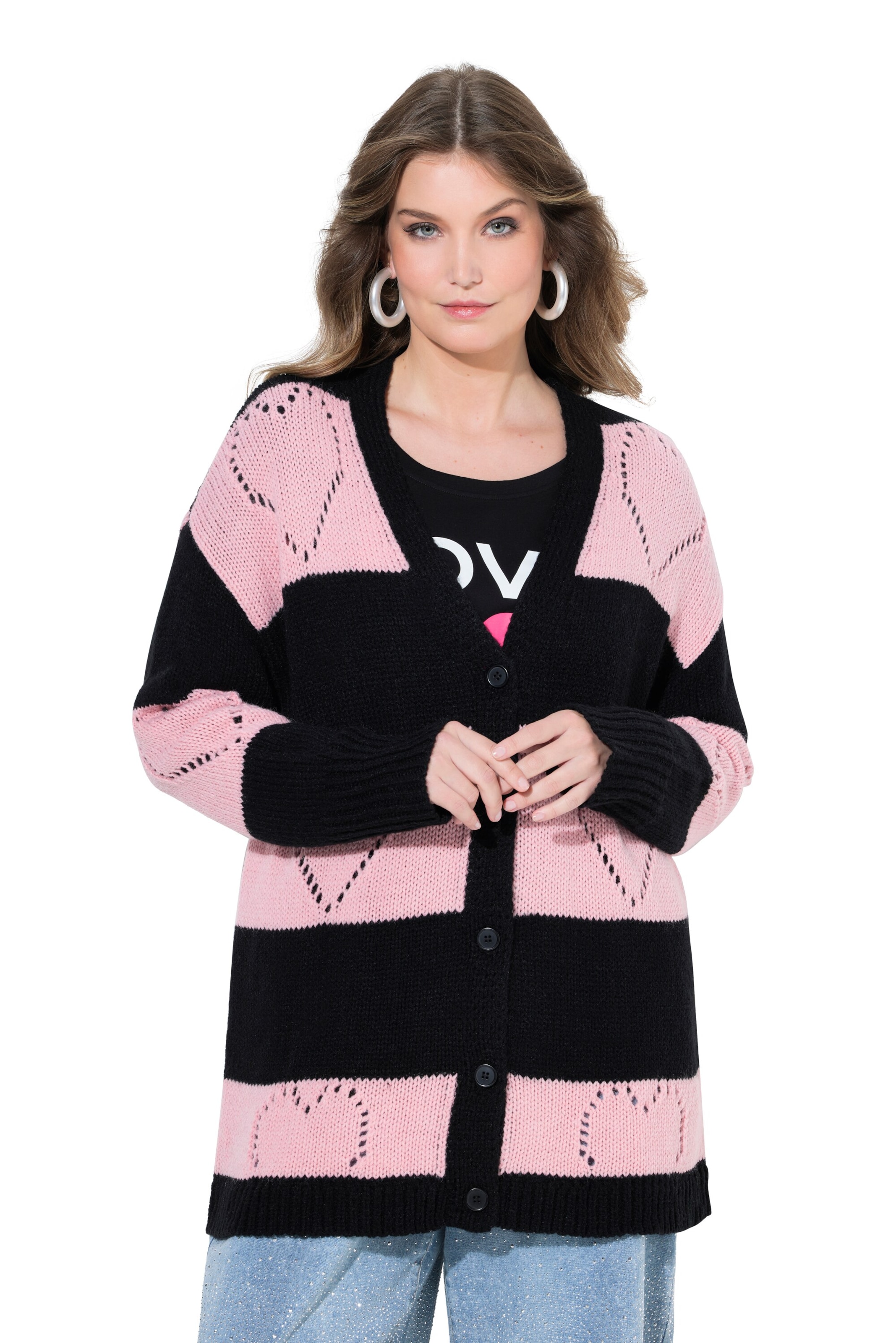 MIAMODA Strickjacke in Schwarz: Vorderseite