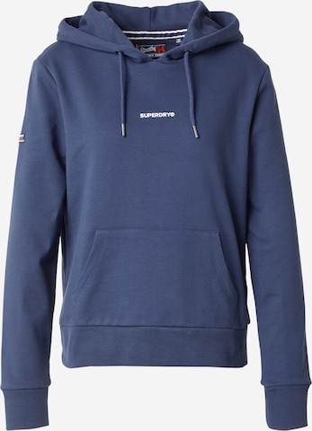 Bluză de molton de la Superdry pe albastru: față