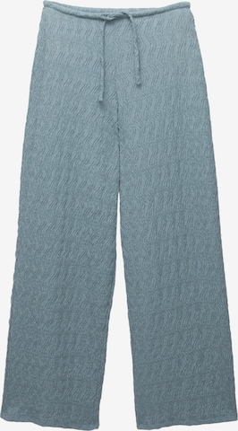 Pull&Bear Широки крачоли Панталон в синьо: отпред