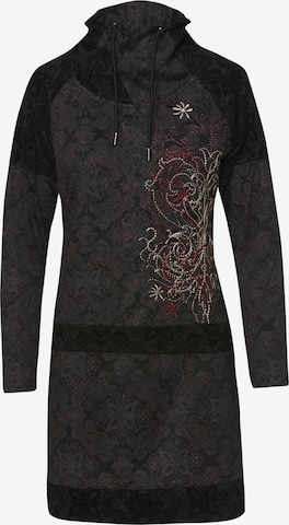KOROSHI Knitted dress in Black: front