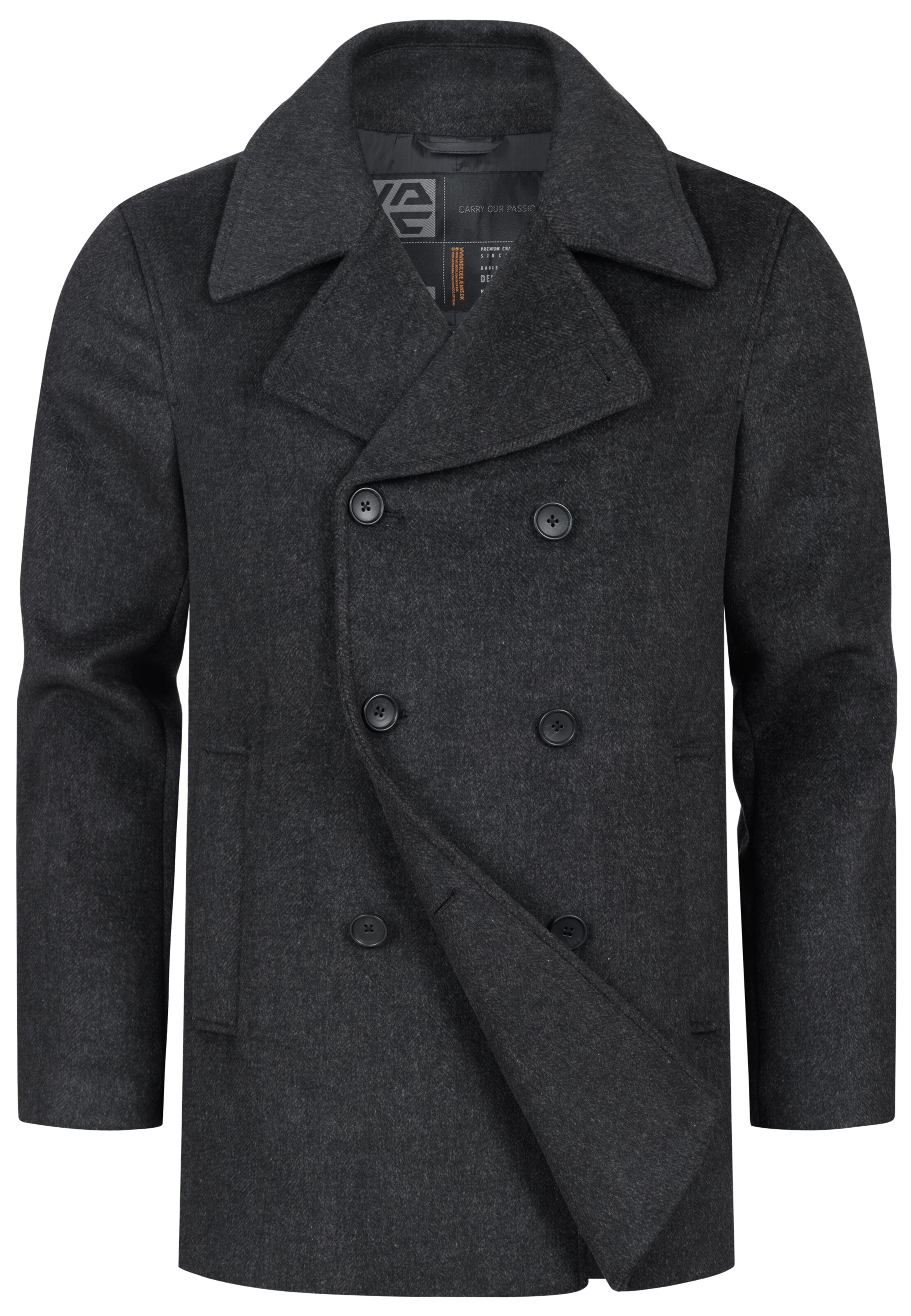 INDICODE JEANS Winterjas 'INParade' in Zwart: voorkant