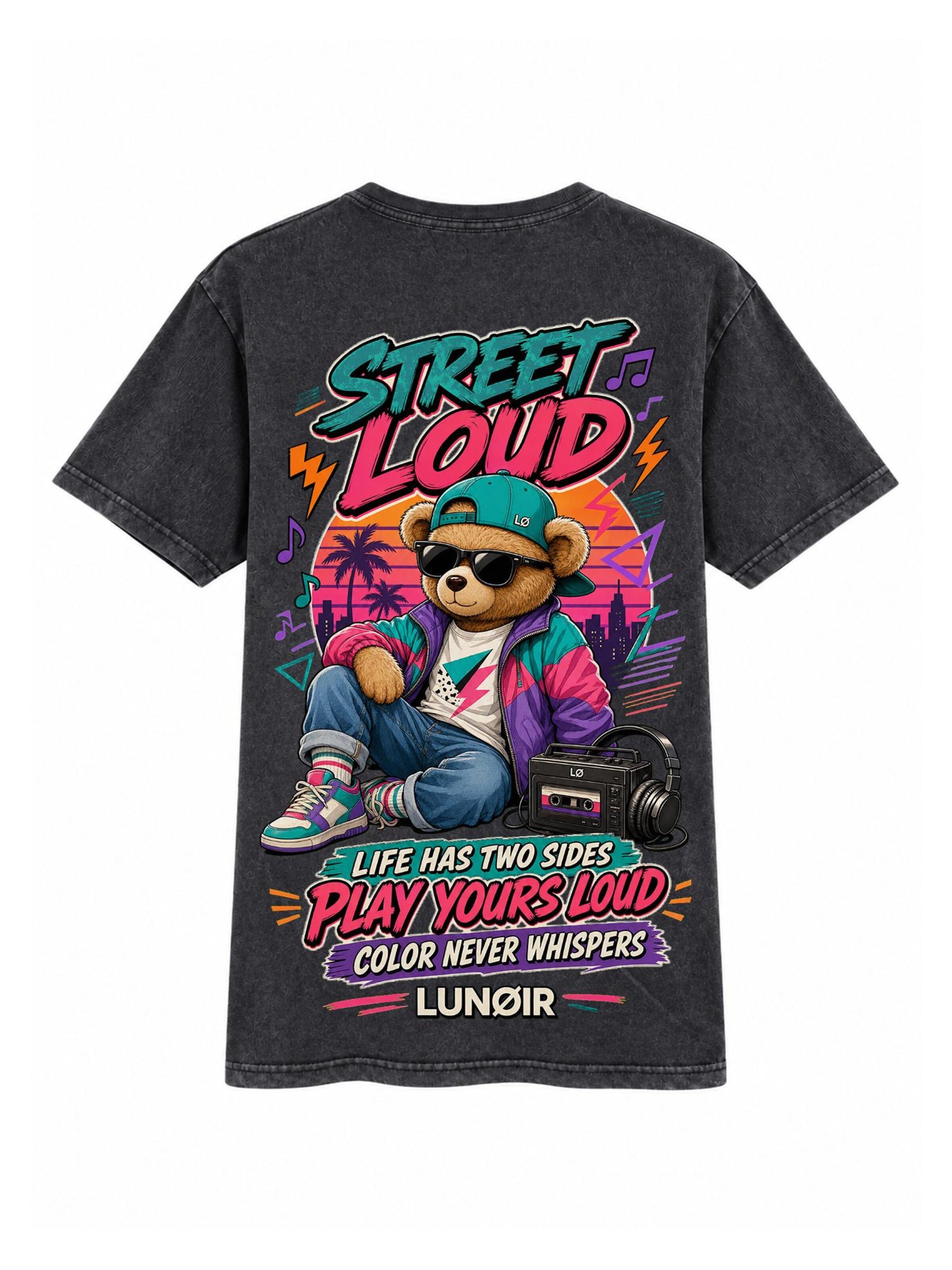 LUNØIR Studio Shirt 'Street Loud'‌‌‌ in Schwarz: Vorderseite