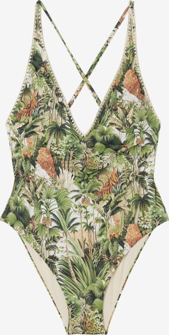 CALZEDONIA Triangle Swimsuit 'Savage Tropics' in Green: front