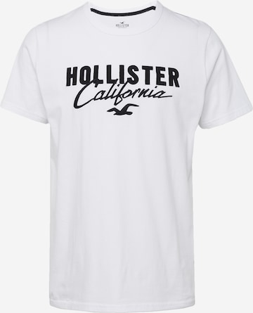 HOLLISTER Μπλουζάκι σε λευκό: μπροστά