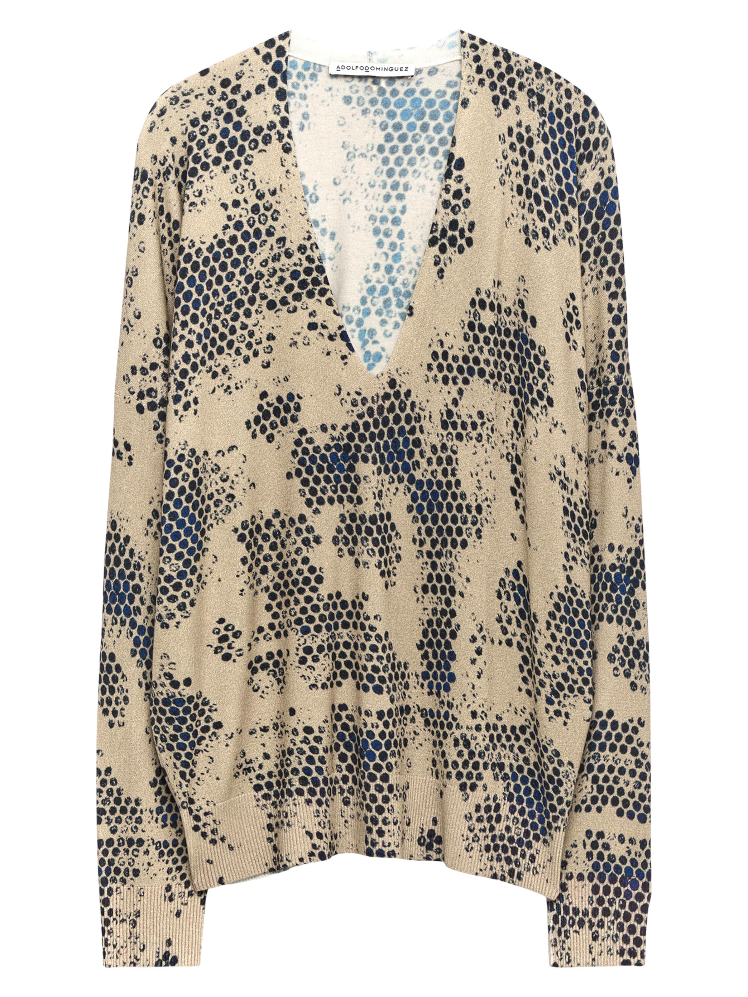 Adolfo Dominguez T-shirt en beige / noir, Vue avec produit