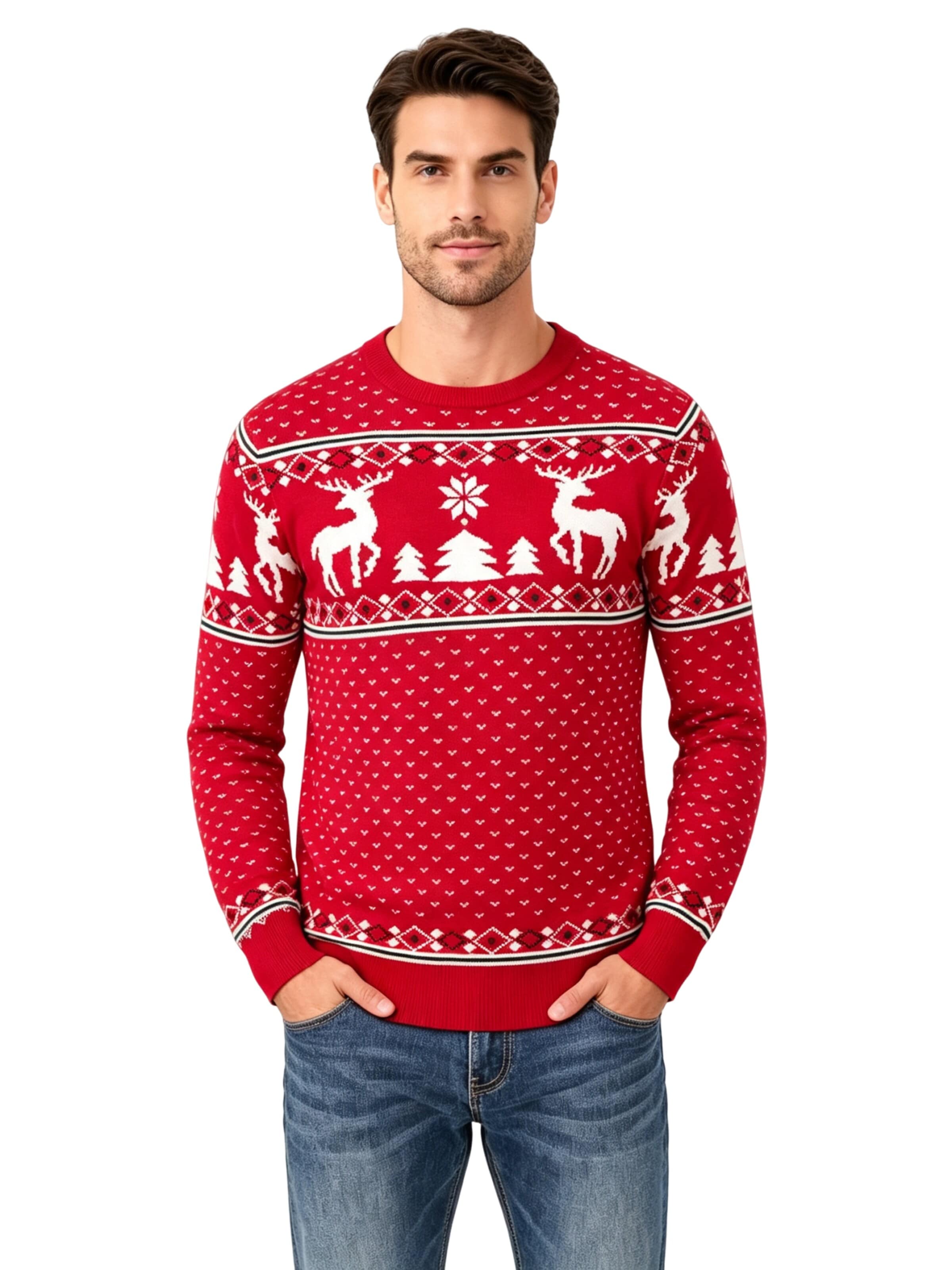 KoJooin Sweater 'Weihnachtspullover für Herren' in Red: front