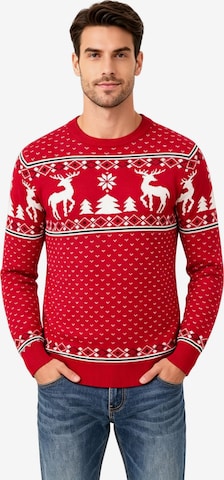 KoJooin Sweater 'Weihnachtspullover für Herren' in Red: front