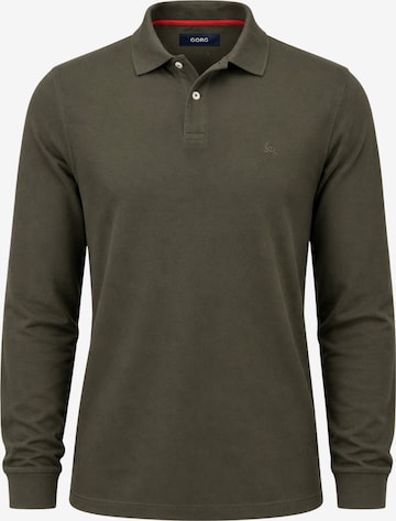 GORG Shirt 'Herren Langarm Poloshirt aus 100% Bio-Baumwolle' in Bruin: voorkant