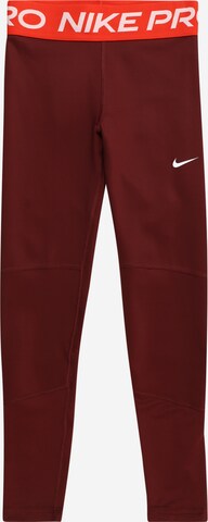 NIKE Skinny Sportbroek 'Pro' in Rood: voorkant