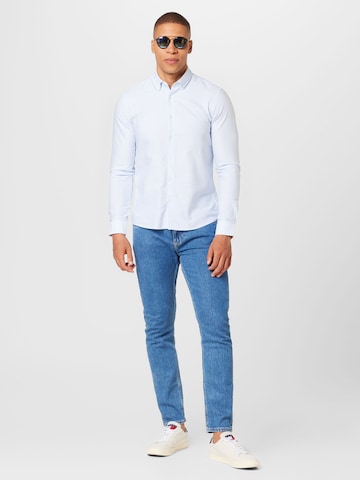 Calvin Klein Úzky strih Biznis košeľa - Modrá