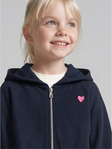TOM TAILOR Zip-Up Hoodie in Blue