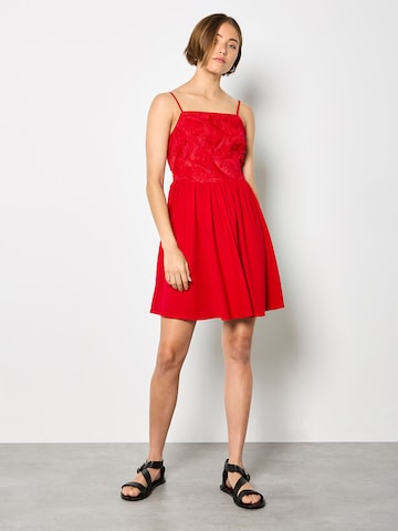 Apricot Eyelash Embroidered Cami Mini Dress in Rot