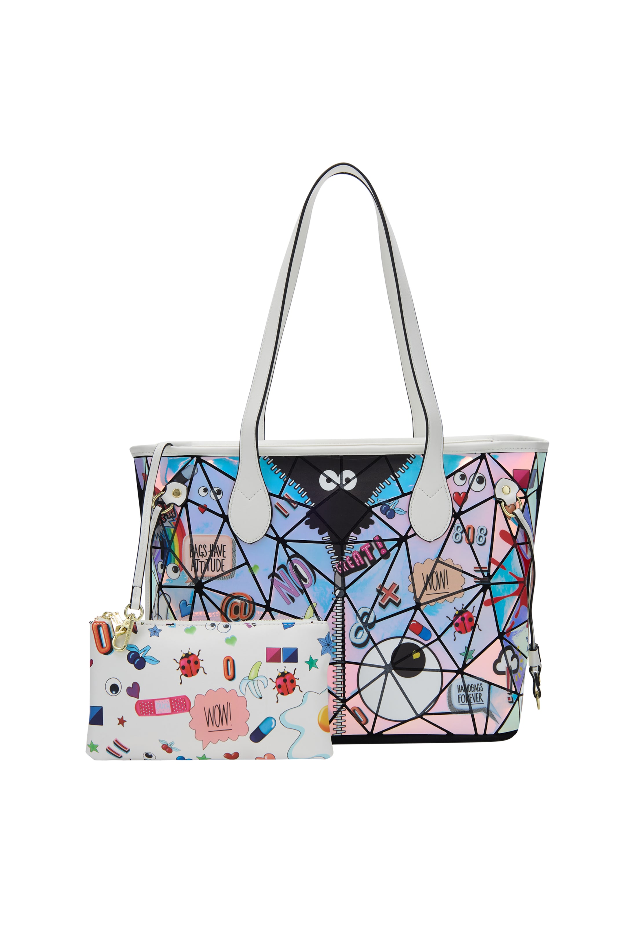 MYMO Шоппер 'Pop Eyetheme' в Белый: спереди