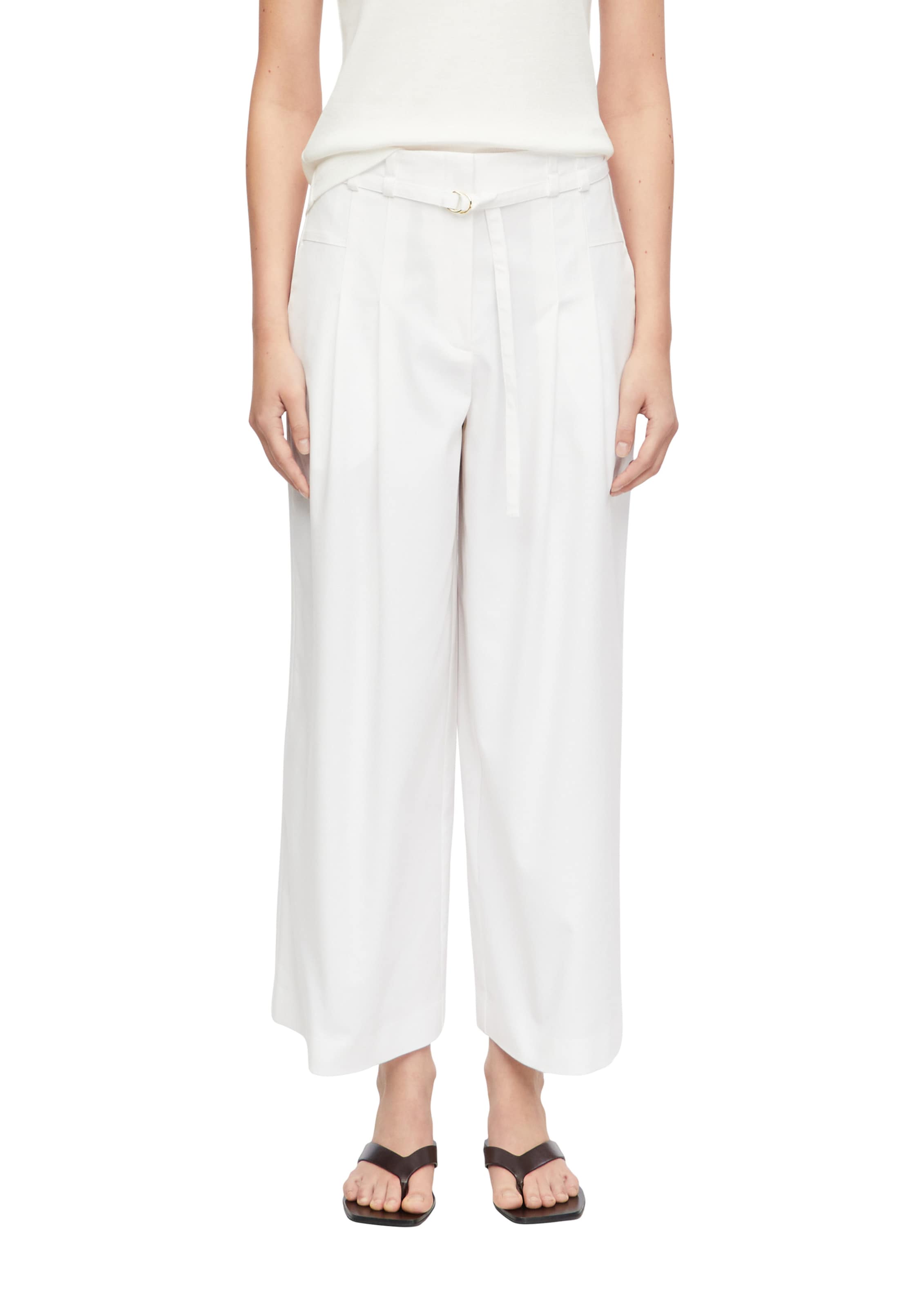 Wide Leg Pantalon COMMA en blanc