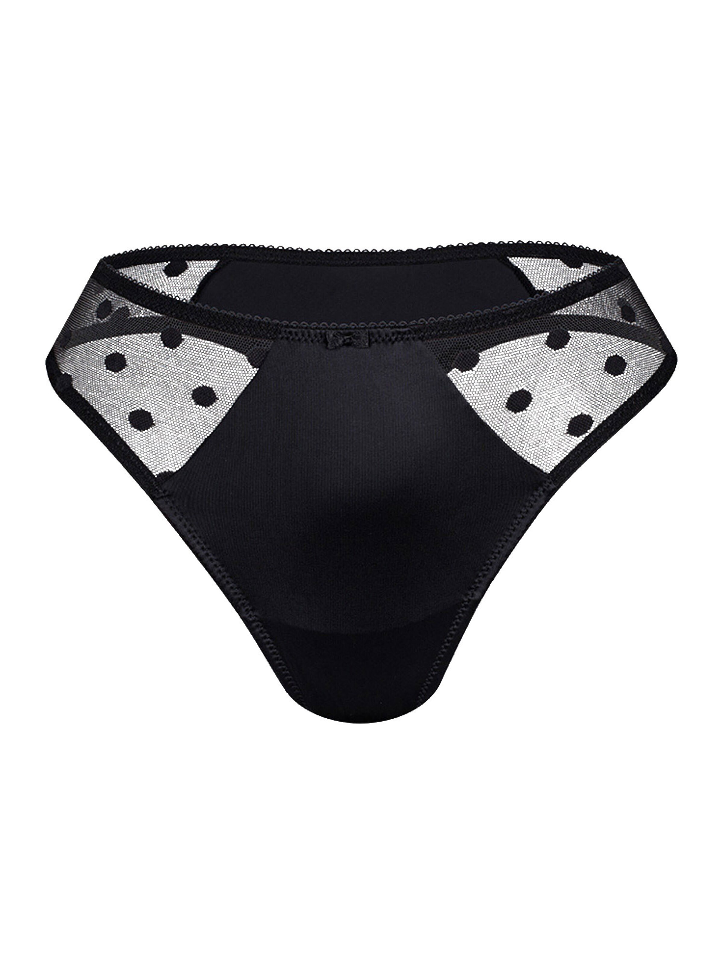sassa Thong 'DOTTED MESH' in Black