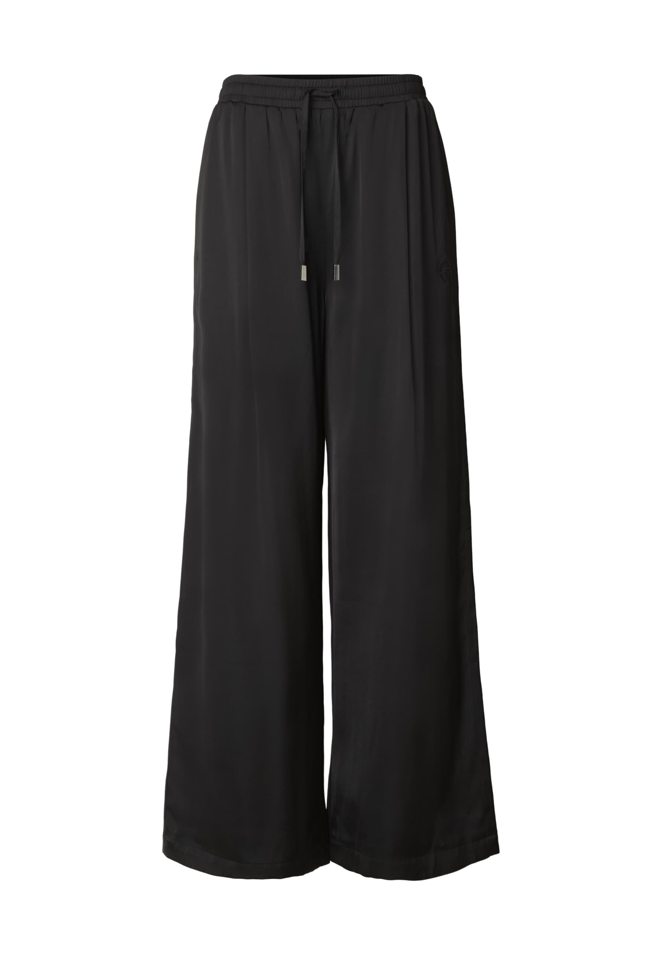Wide leg Pantaloni con pieghe 'Ermitage' di Sergio Tacchini in nero: frontale