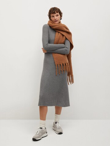 MANGO Knitted dress 'Flus' in Grey