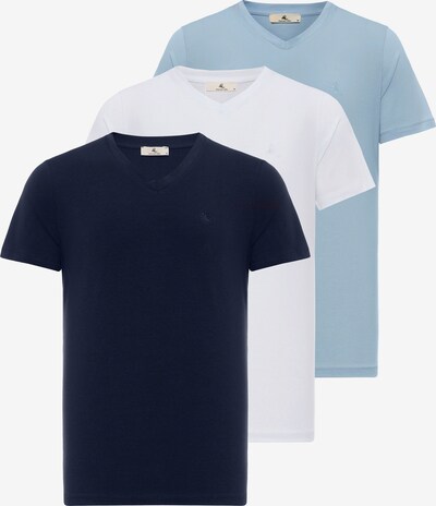 Daniel Hills T-Shirt en bleu chiné / blanc, Vue avec produit