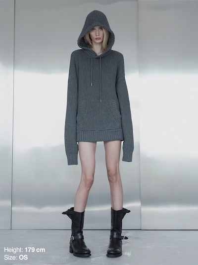 ENRAGE Oversized trui 'SWEATER HOODIE' in de kleur Grijs, Productweergave