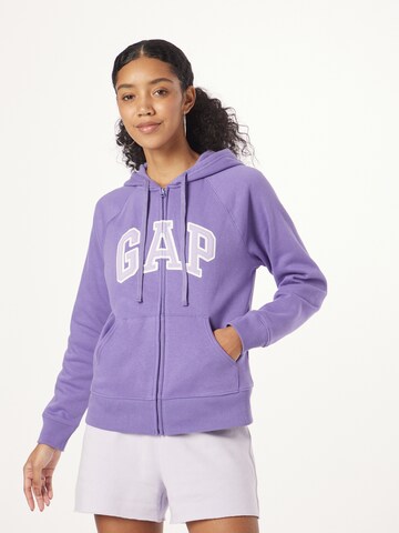GAP Zip-Up Hoodie in Purple: front