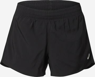 juoda ASICS Standartinis Sportinės kelnės 'CORE 4IN': priekis