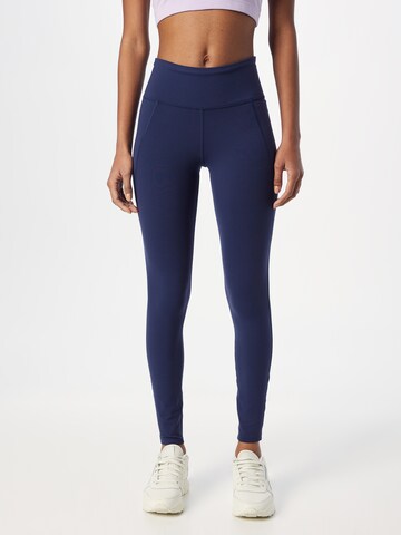 Reebok Skinny Workout Pants in Blue: front