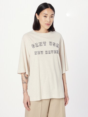 T-shirt oversize GANT en beige : devant