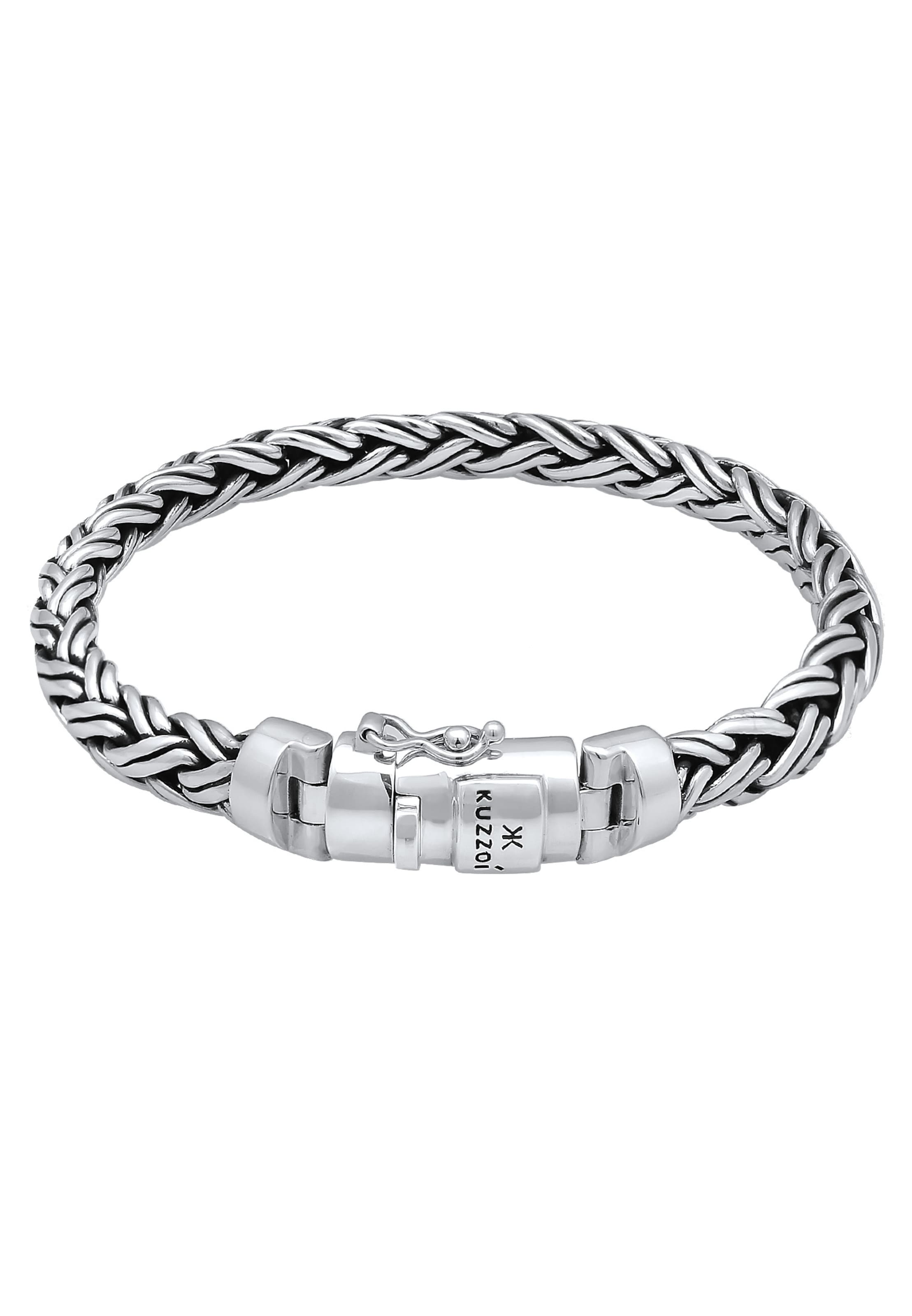 KUZZOI Armband 'Twisted' in Silber: Vorderseite