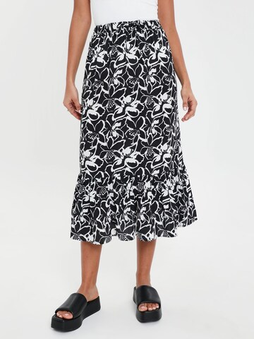 Threadbare Skirt 'Frill Rain' in Black: front