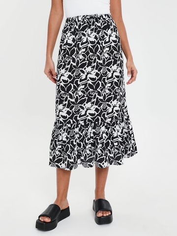 Threadbare Skirt 'Frill Rain' in Black: front