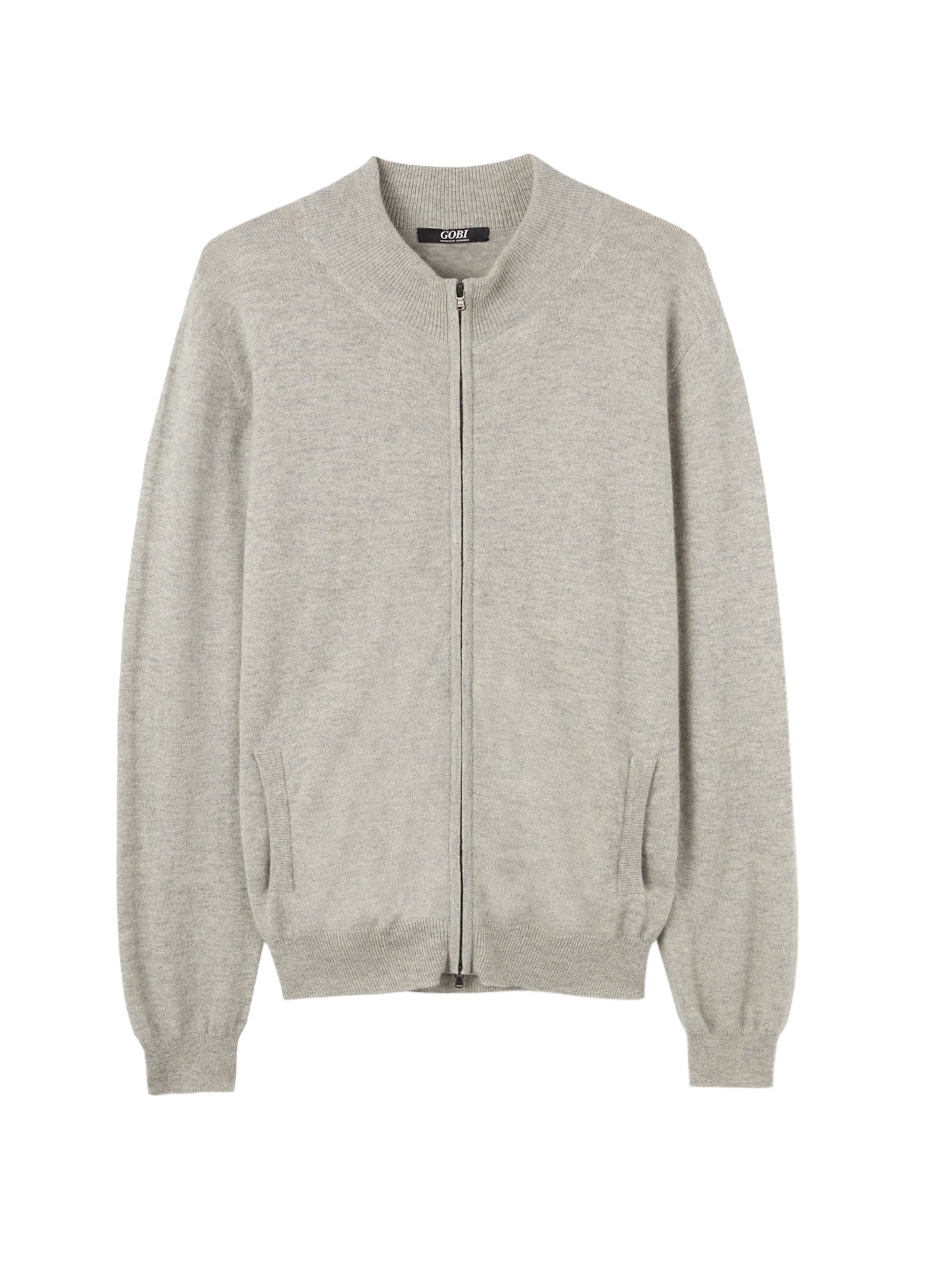 GOBI Cashmere Strickjacke 'Men's Essential Full-Zip Cashmere Cardigan'‌‌‌‌‌‌‌ in Grau: Vorderseite