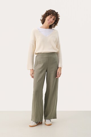 Part Two Wide leg Broek 'Elna' in Groen