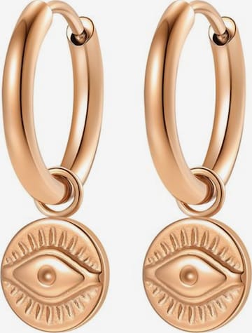 Orecchini 'Lucky Gaze' di Hey Happiness in oro: frontale
