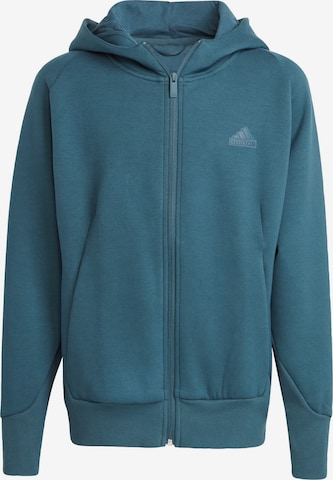 ADIDAS PERFORMANCE Athletic Zip-Up Hoodie 'Z.N.E.' in Green: front