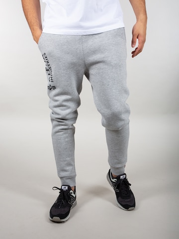 ALPHA INDUSTRIES Tapered Broek in Grijs: voorkant