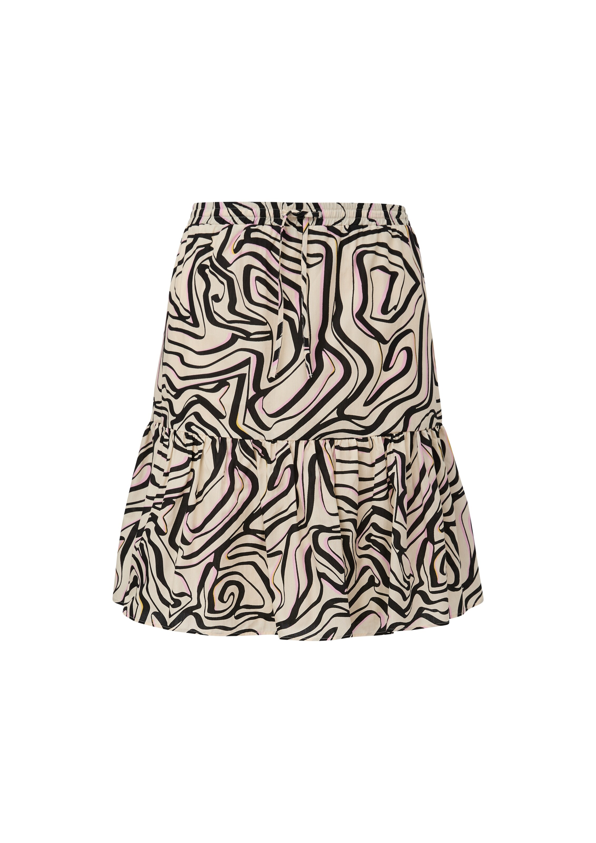 COMMA Jupe en beige / chocolat / rose, Vue avec produit