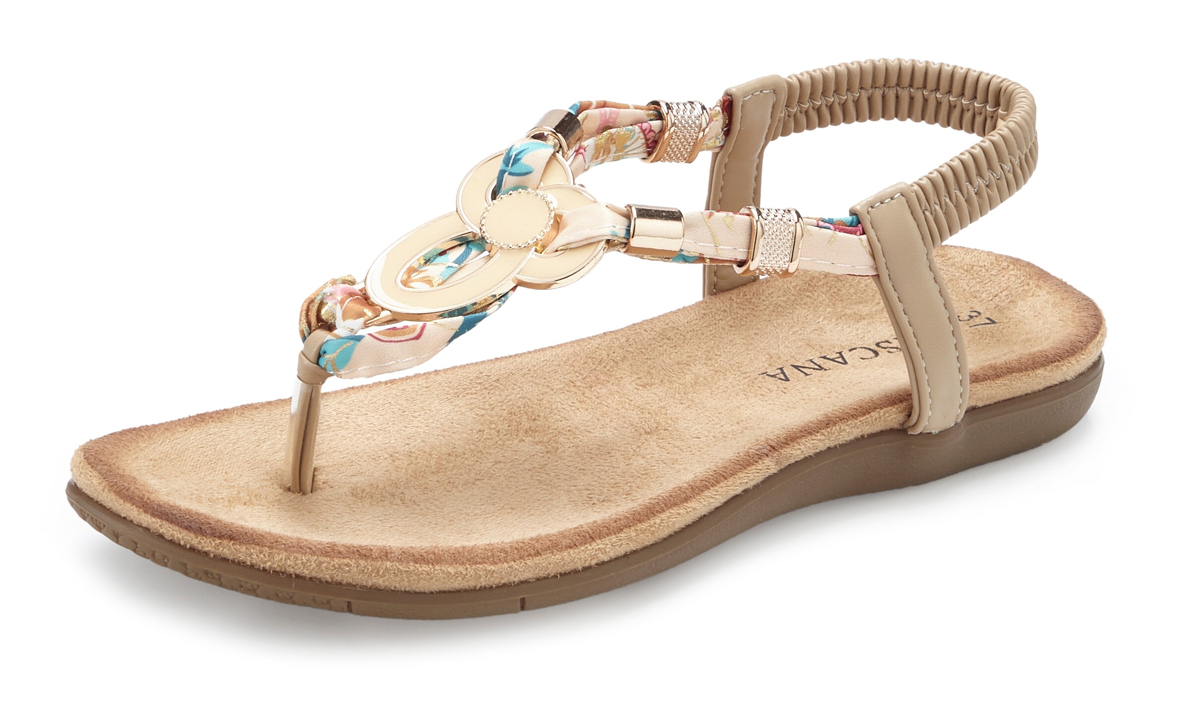 LASCANA T-Bar Sandals in Beige: front