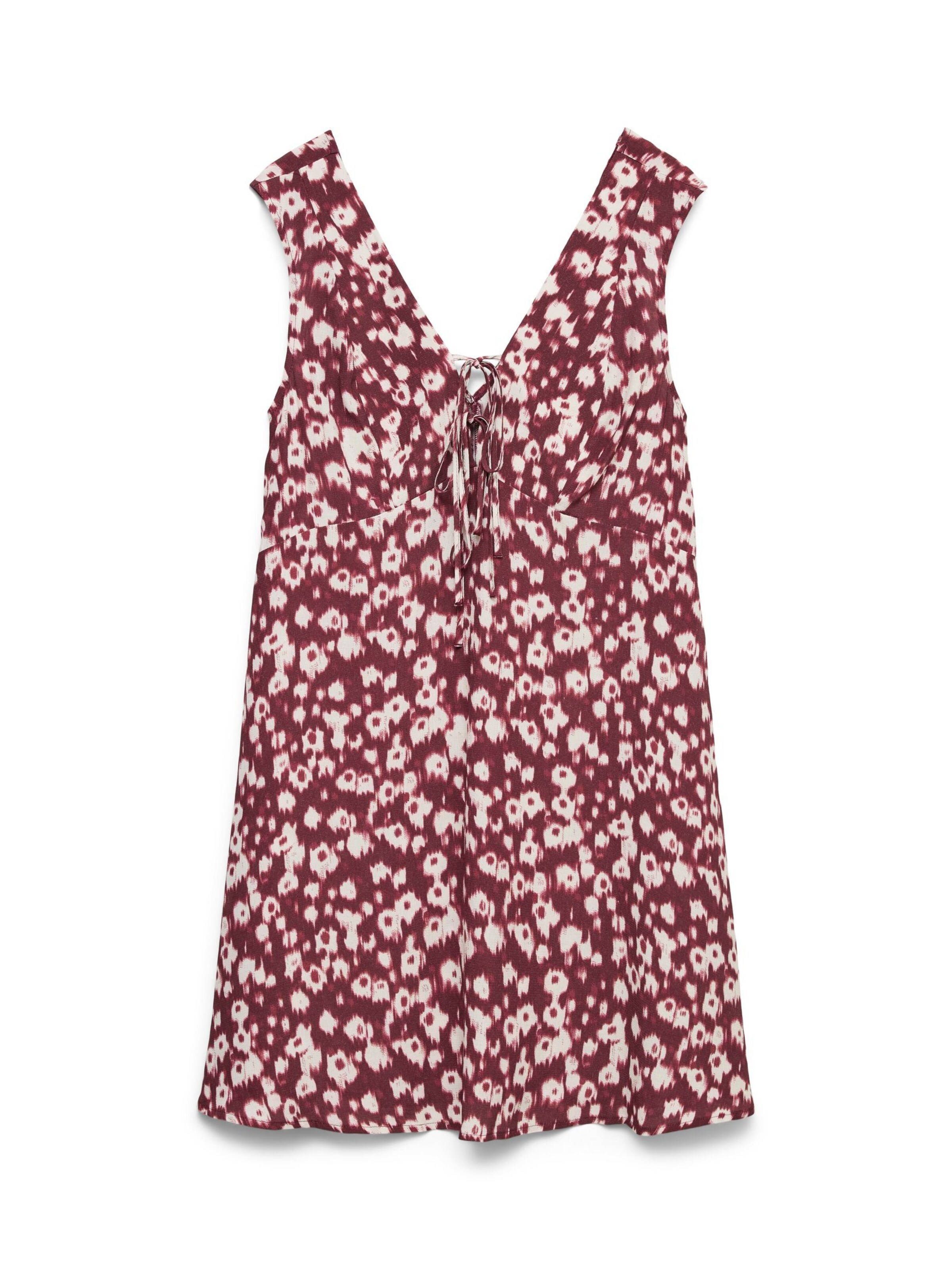VERO MODA Vestido de verano 'VMSommer' en rojo vino / blanco, Vista del producto
