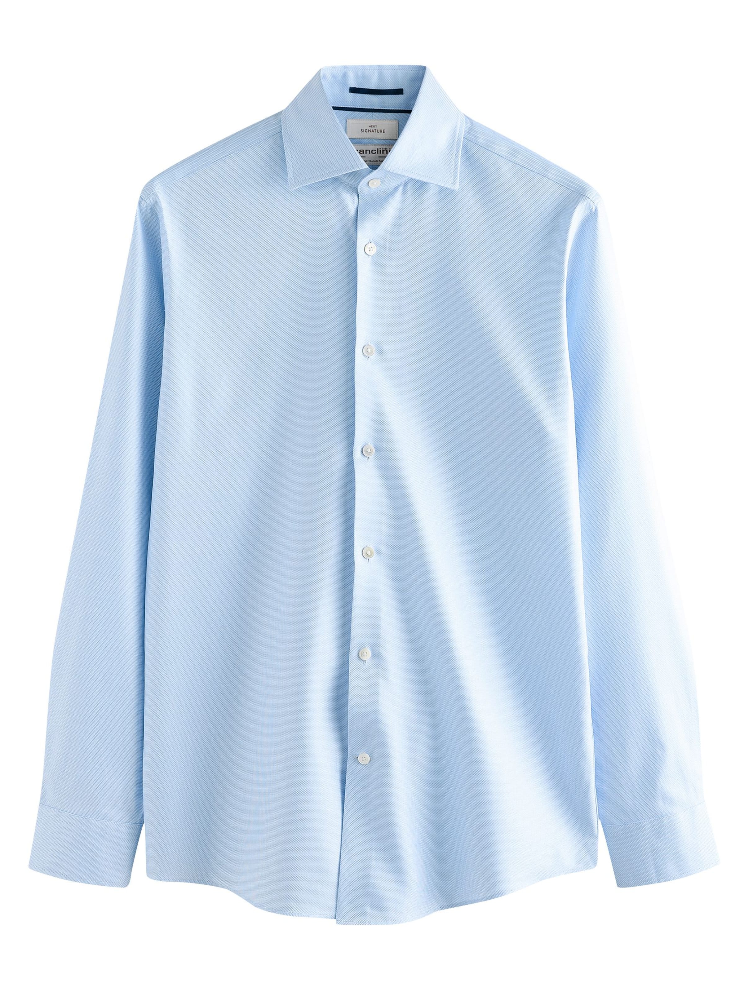 Next Slim fit Button Up Shirt 'Canclini' in Blue: front