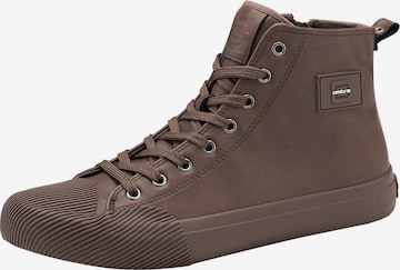 Baskets hautes Ombre en marron : devant