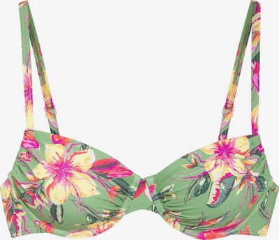 LASCANA Bikinitoppi värissä vaaleanvihreä / tummanvihreä / vaaleanoranssi / fuksia, Tuotenäkymä