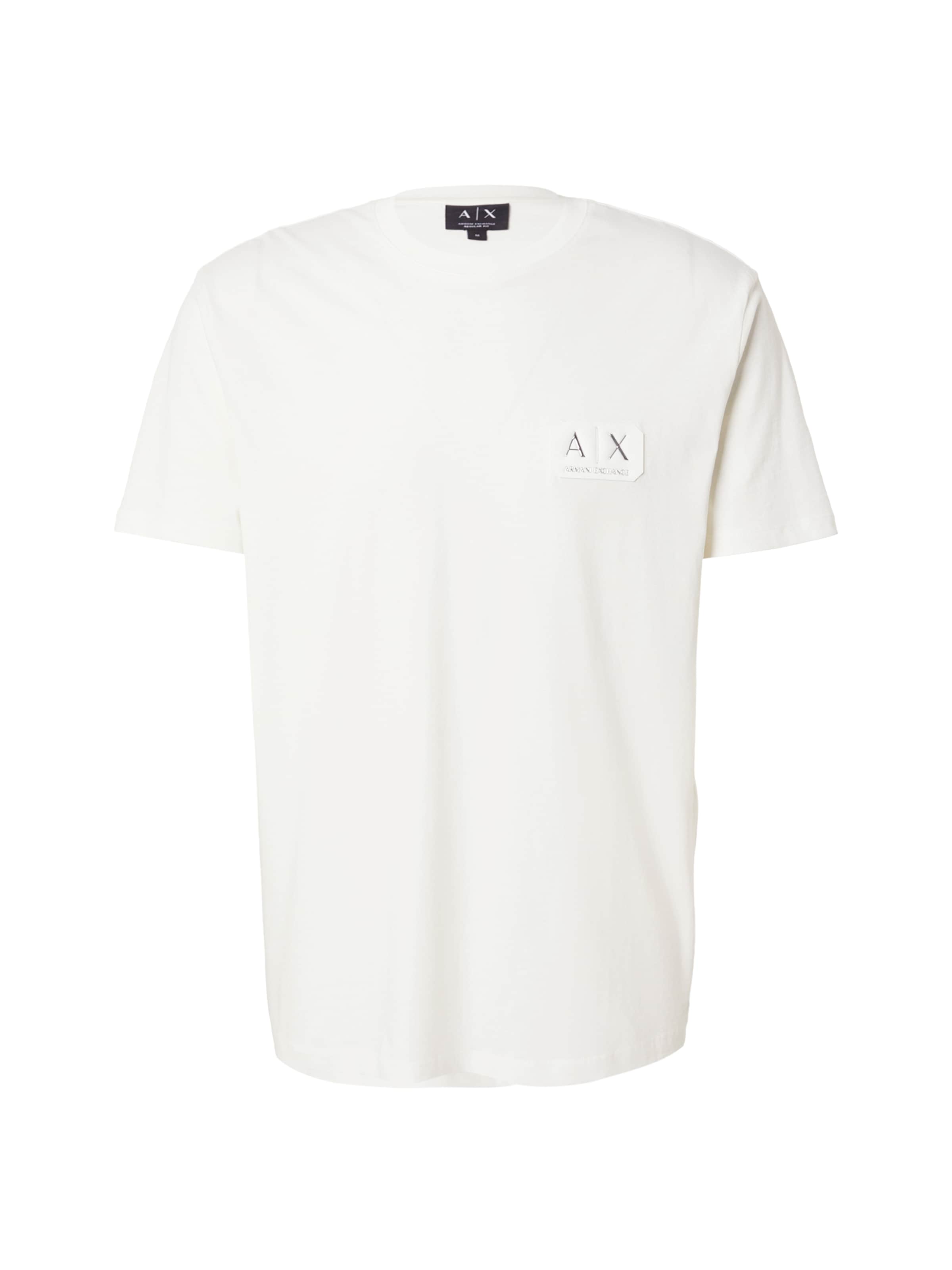 ARMANI EXCHANGE Тениска в бяло: отпред