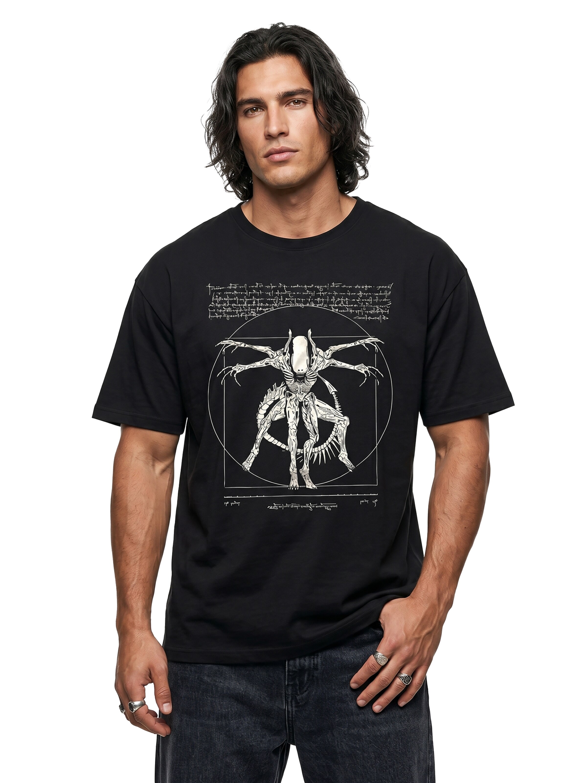 MAKAYA Shirt 'Alien' in Black: front