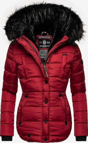 MARIKOO Winter jacket 'Lotusblüte' in Red: front