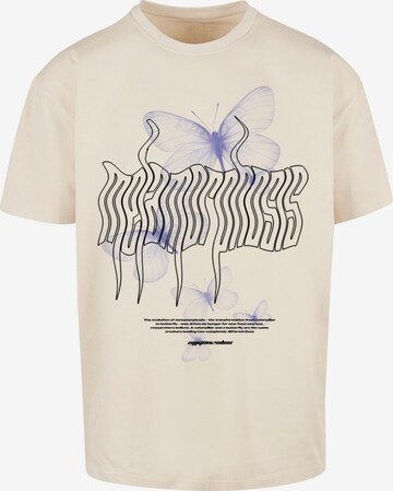 MJ Gonzales T-Shirt 'Metamorphose V.5' in Beige: predná strana