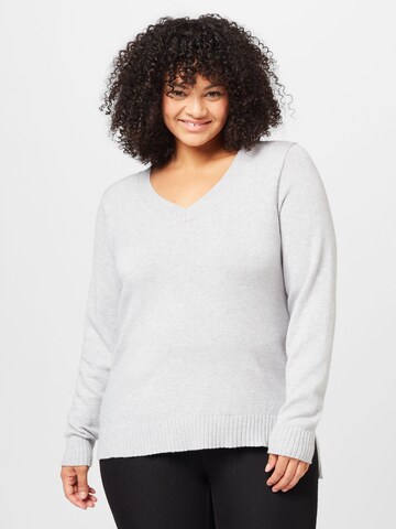 Vila Curve Sweater in Grey: front