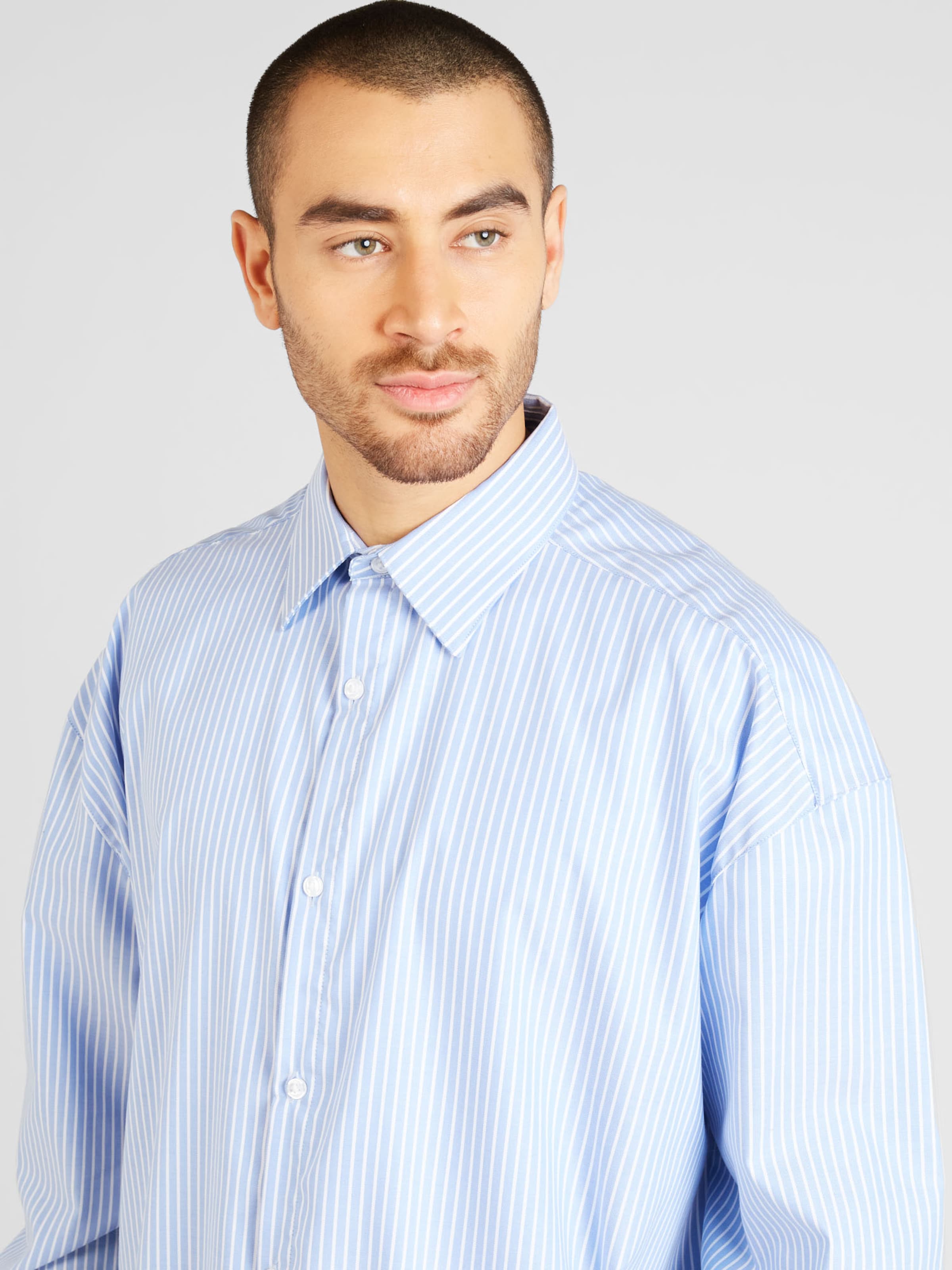 Blue shirt with white collar from topman deals